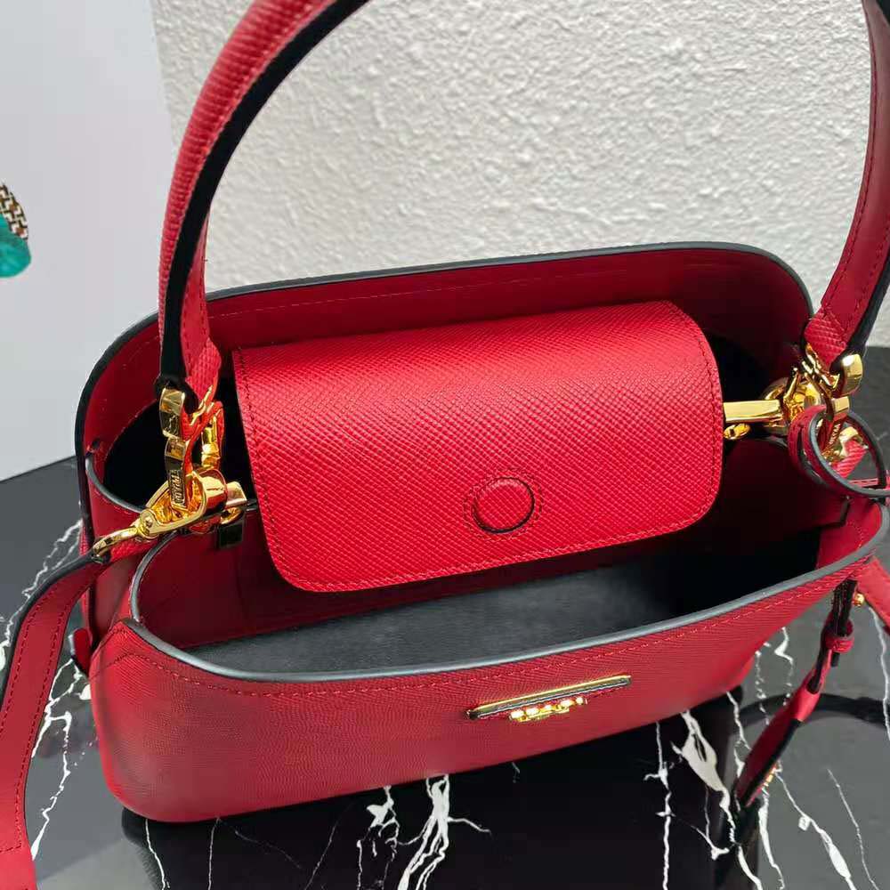 Prada Women Medium Saffiano Leather Prada Matinee Bag-Red