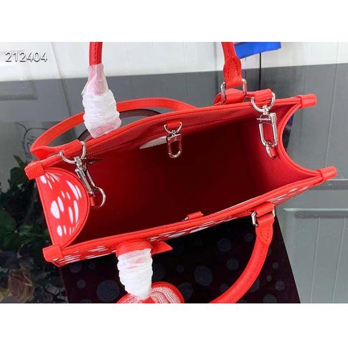 Louis Vuitton LV Women LV x YK OnTheGo PM​ Red White Embossed Grained Monogram Empreinte Cowhide