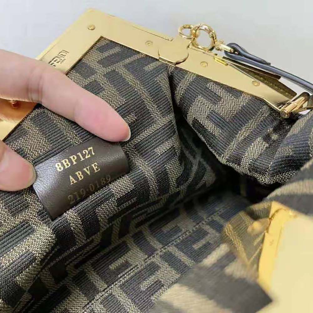 Fendi Women First Small Dark Brown Leather Bag