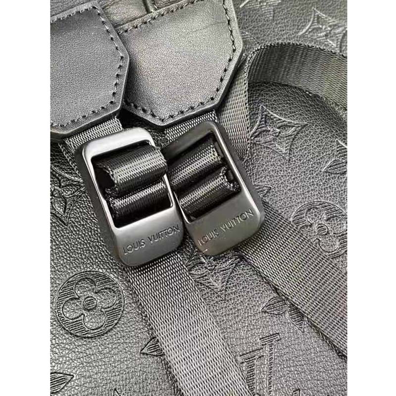 Louis Vuitton LV Unisex Discovery Backpack Black Monogram Shadow Calf Cowhide Leather