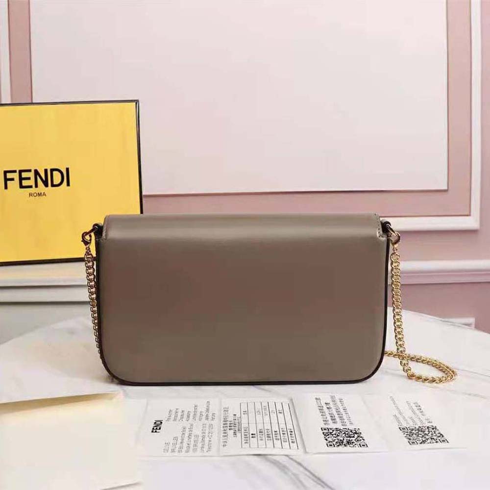 Fendi Women Wallet on Chain with Pouches Leather Mini-Bag-Brown