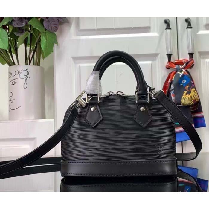 Louis Vuitton LV Women Nano Alma Handbag Black Epi Grained Cowhide Leather