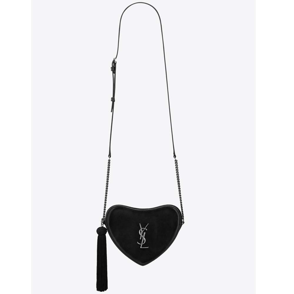 Saint Laurent YSL Women Monogram Heart Cross Body Bag