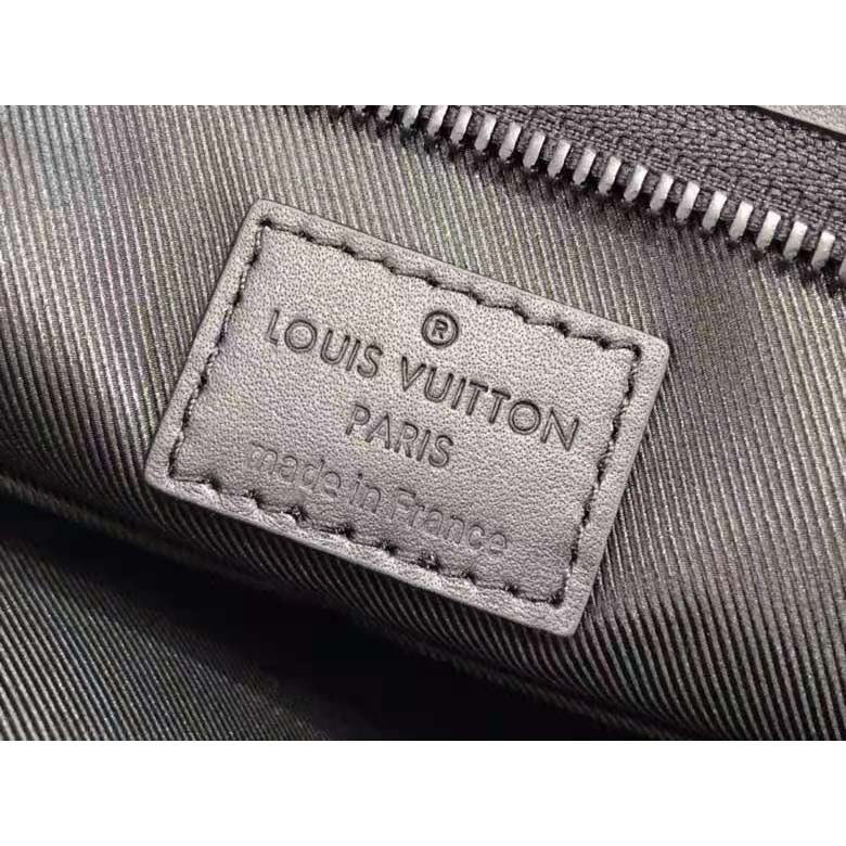 Louis Vuitton LV Unisex Messenger Voyage Black Aerogram Cowhide Leather Textile Lining
