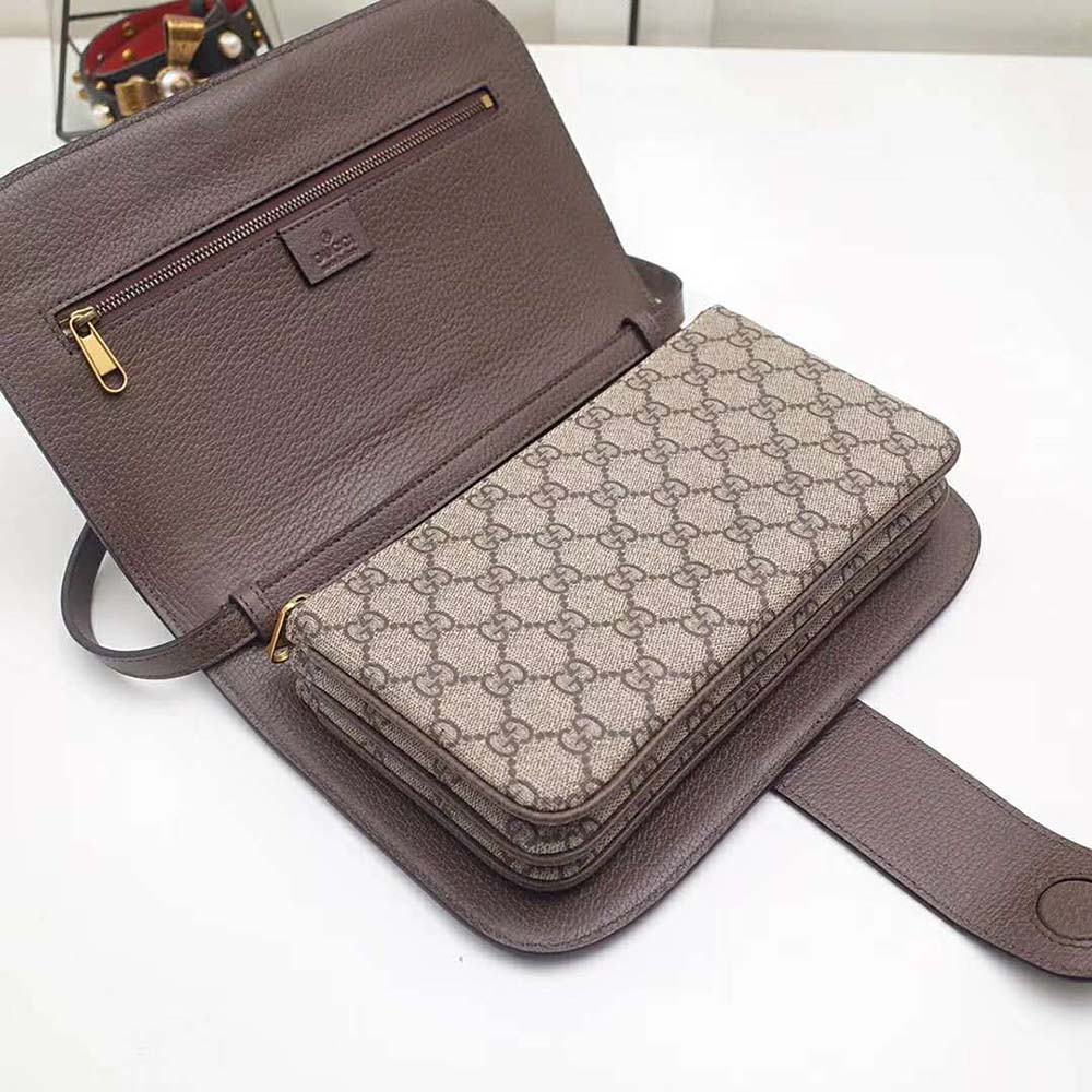 Gucci GG Unisex Ophidia GG Messenger Bag-Brown