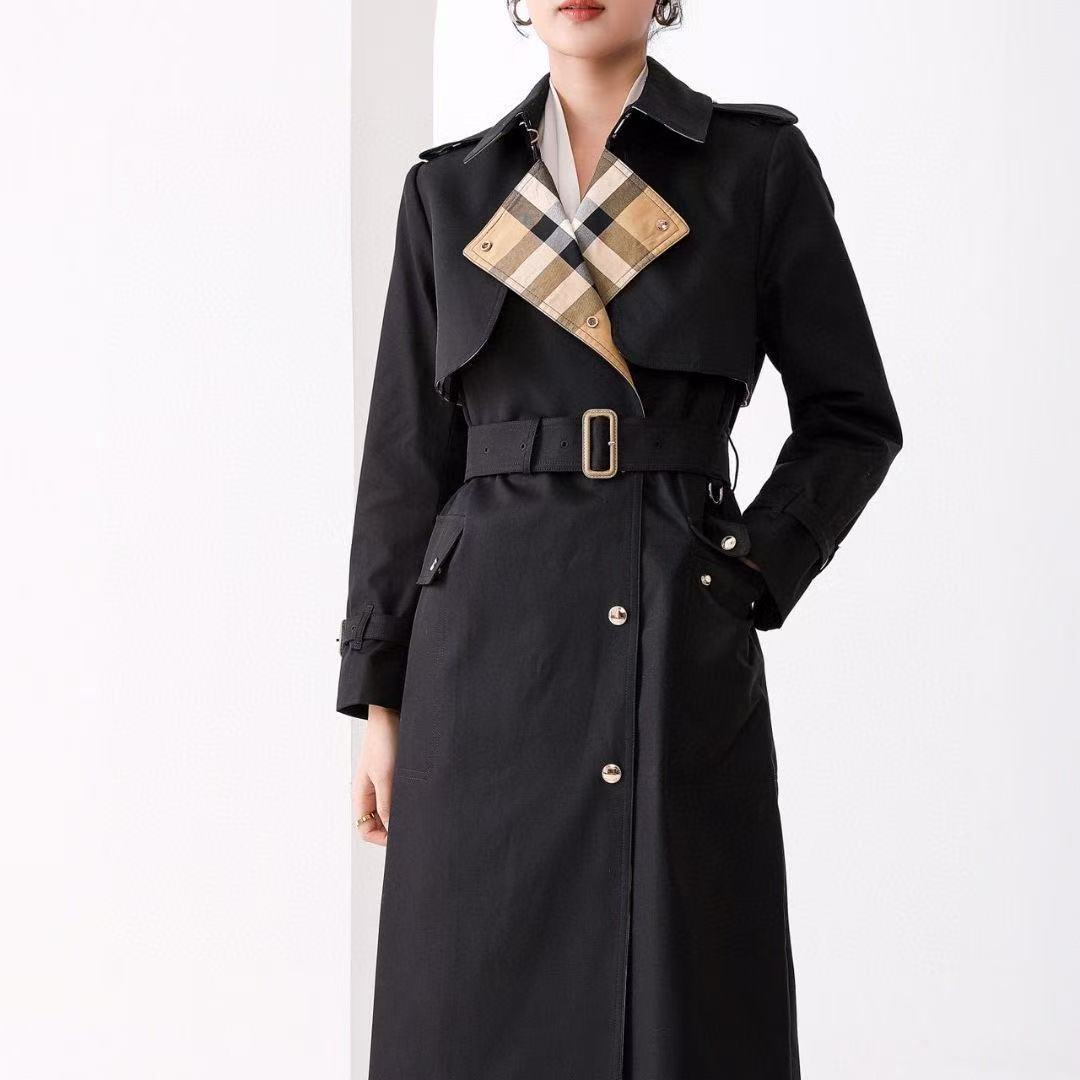 Long Check Collar Castleford Trench Coat PD0425080501