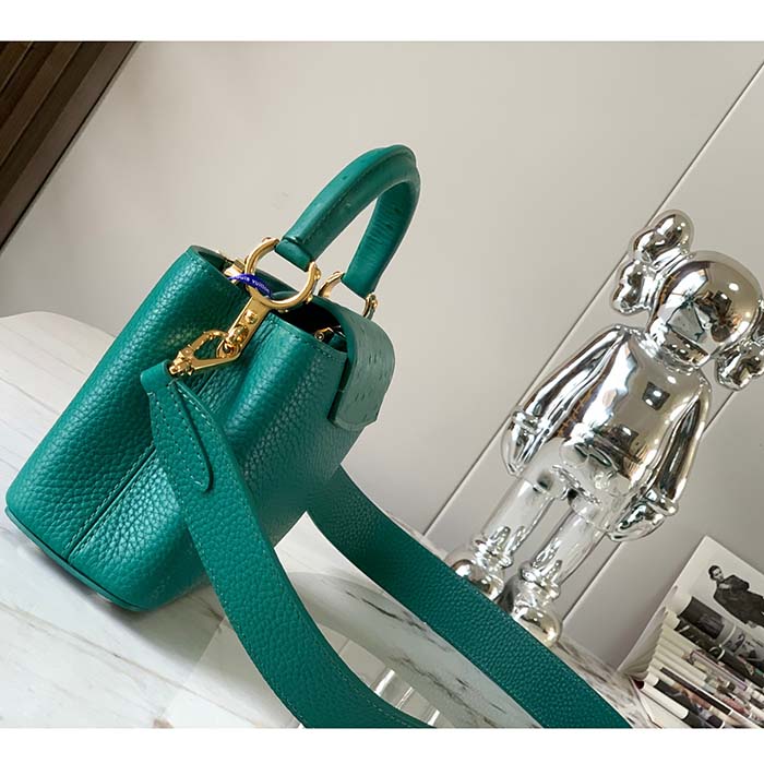 Louis Vuitton LV Women Capucines Mini Handbag Emerald Green Mint Taurillon