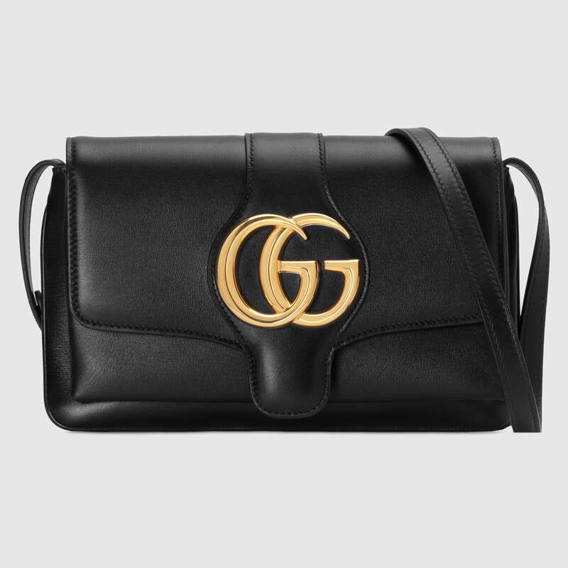 Gucci GG Women Arli Small Shoulder Bag in Leather with Double G Hardware