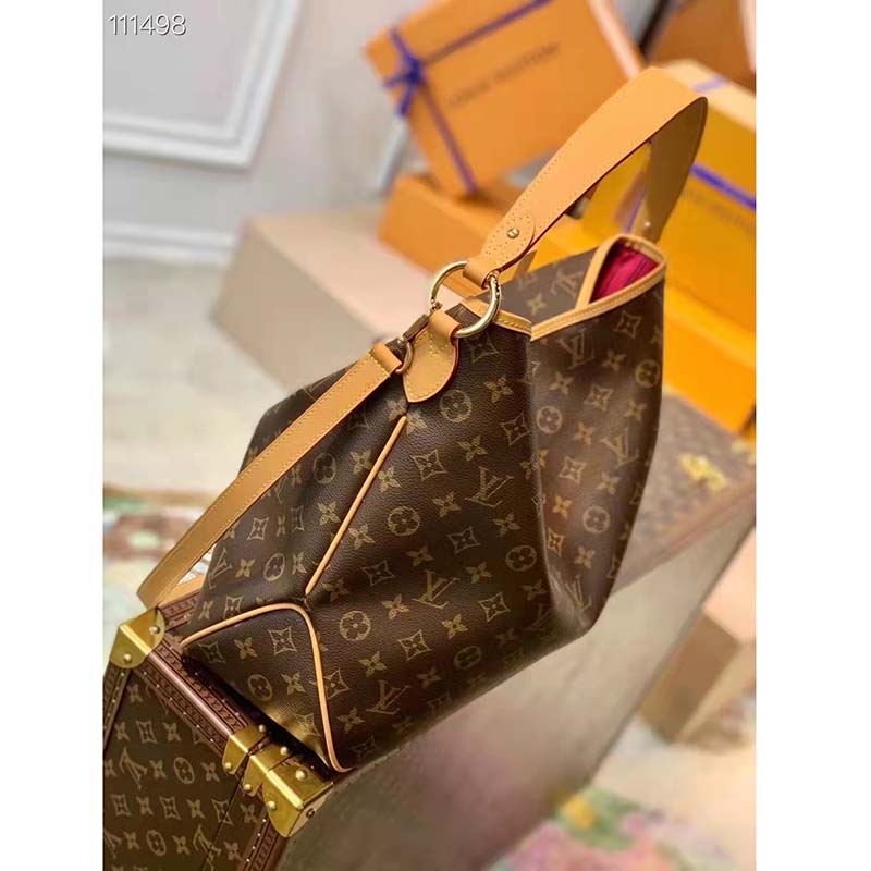 Louis Vuitton LV Women Graceful MM Hobo Classic Beige Monogram Coated Canvas