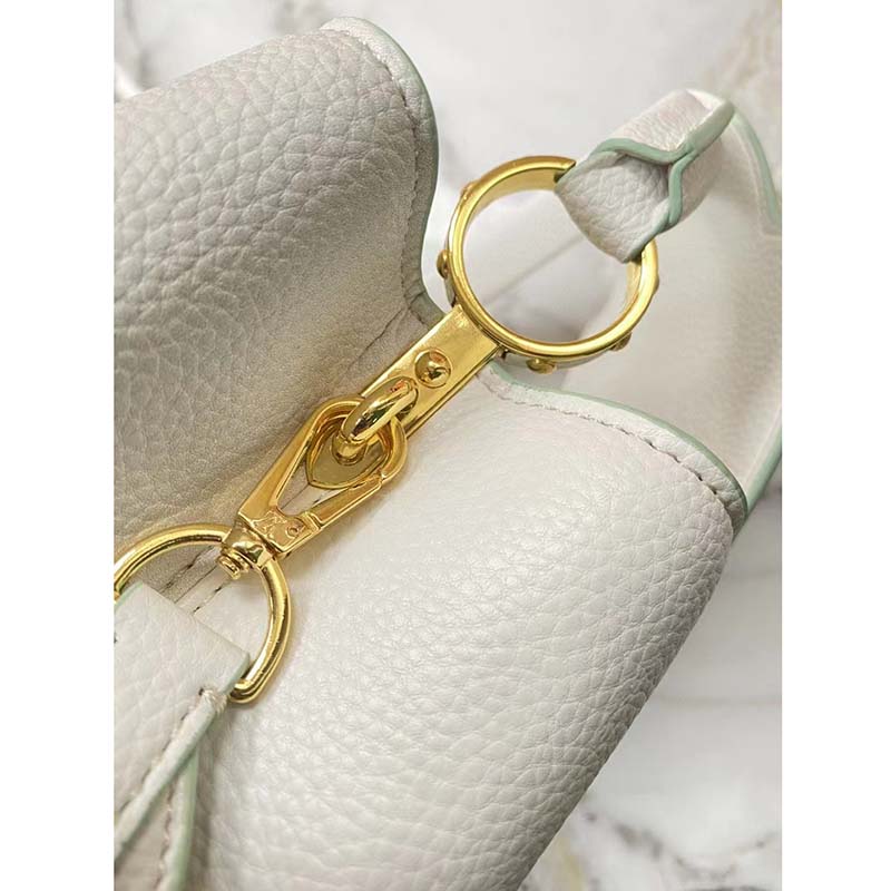Louis Vuitton LV Women Capucines BB Jade White Taurillon Cowhide Leather