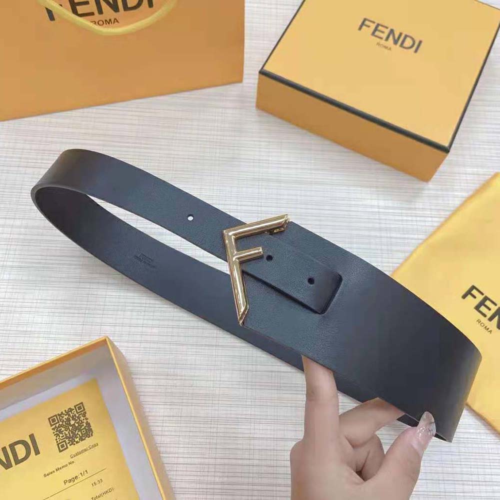 Fendi Women Black Leather Belt