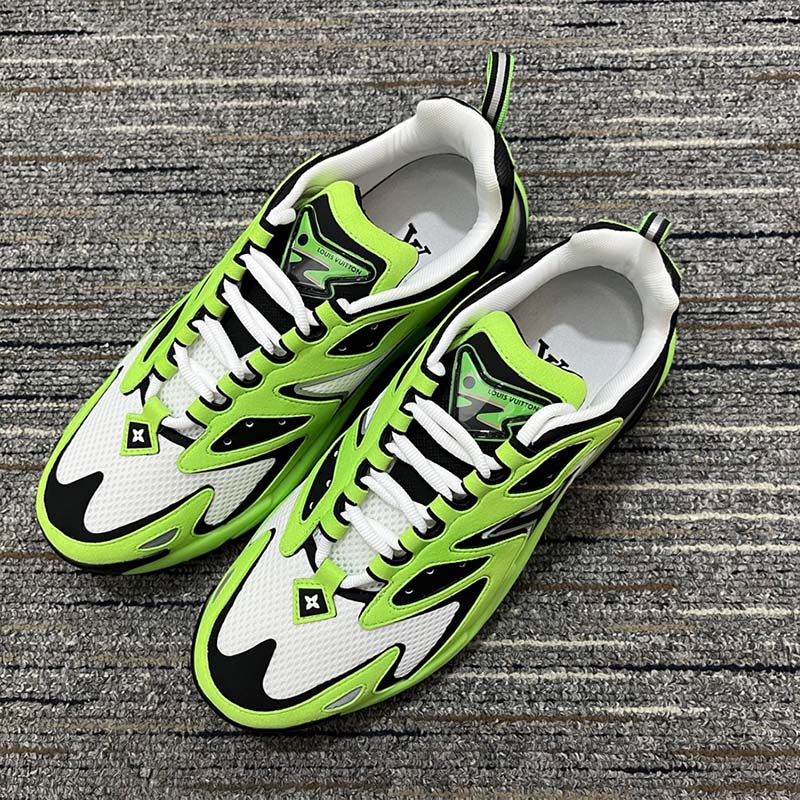 Louis Vuitton Unisex LV Runner Tatic Sneaker Green Mix Materials Rubber Outsole
