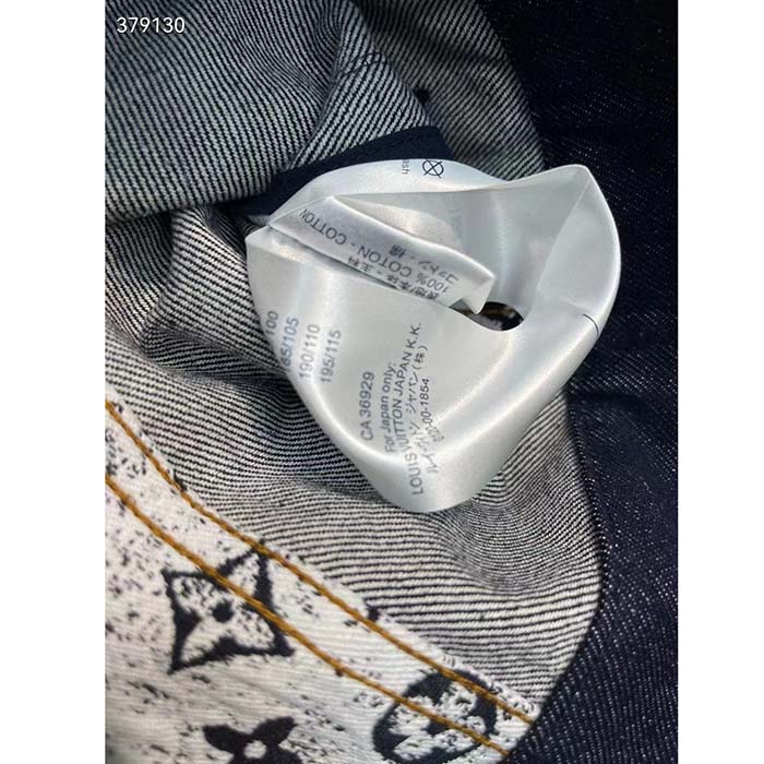 Louis Vuitton Women LV NIGHT Monogram Denim Jacket Cotton Navy