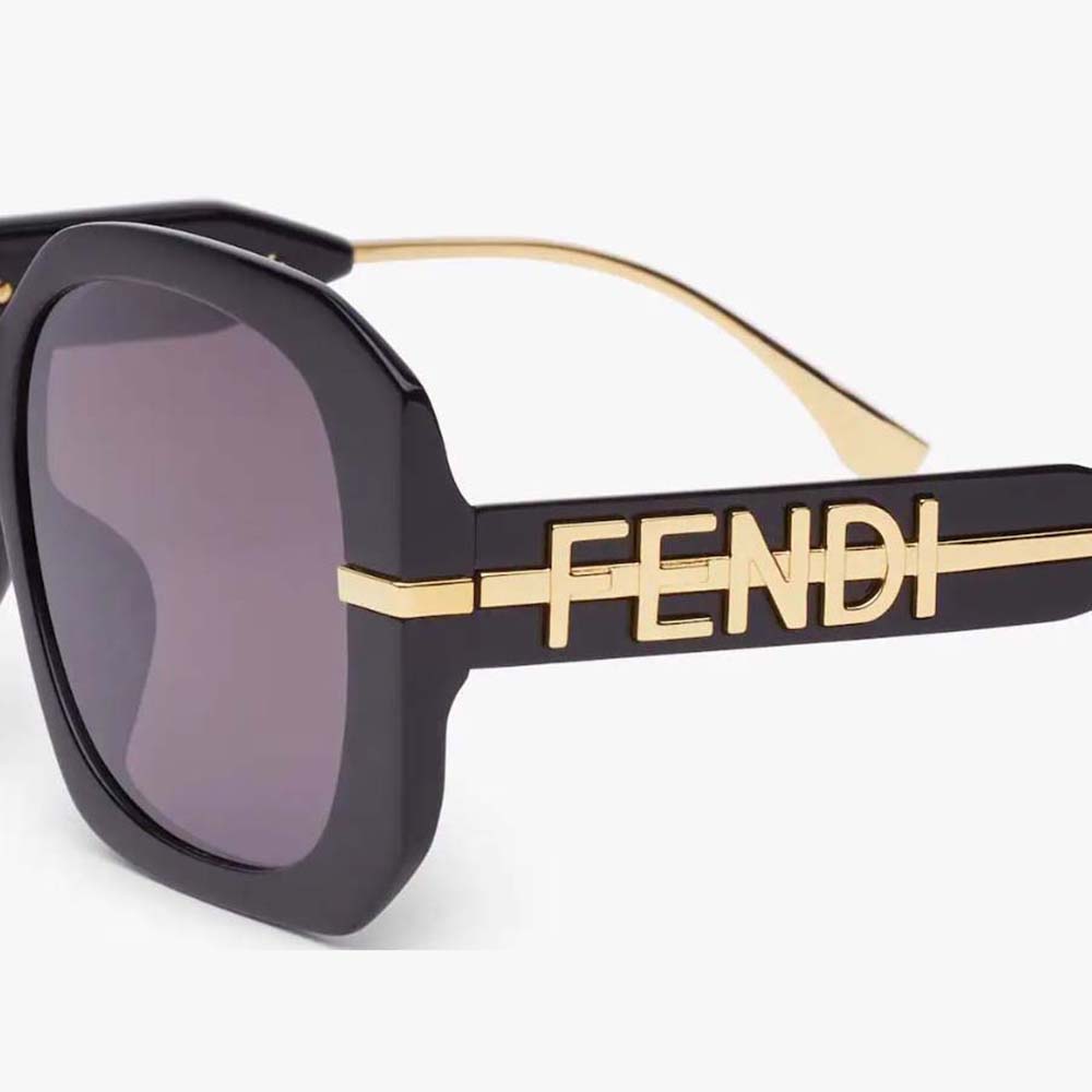 Fendi Women Fendigraphy Black Acetate Sunglasses