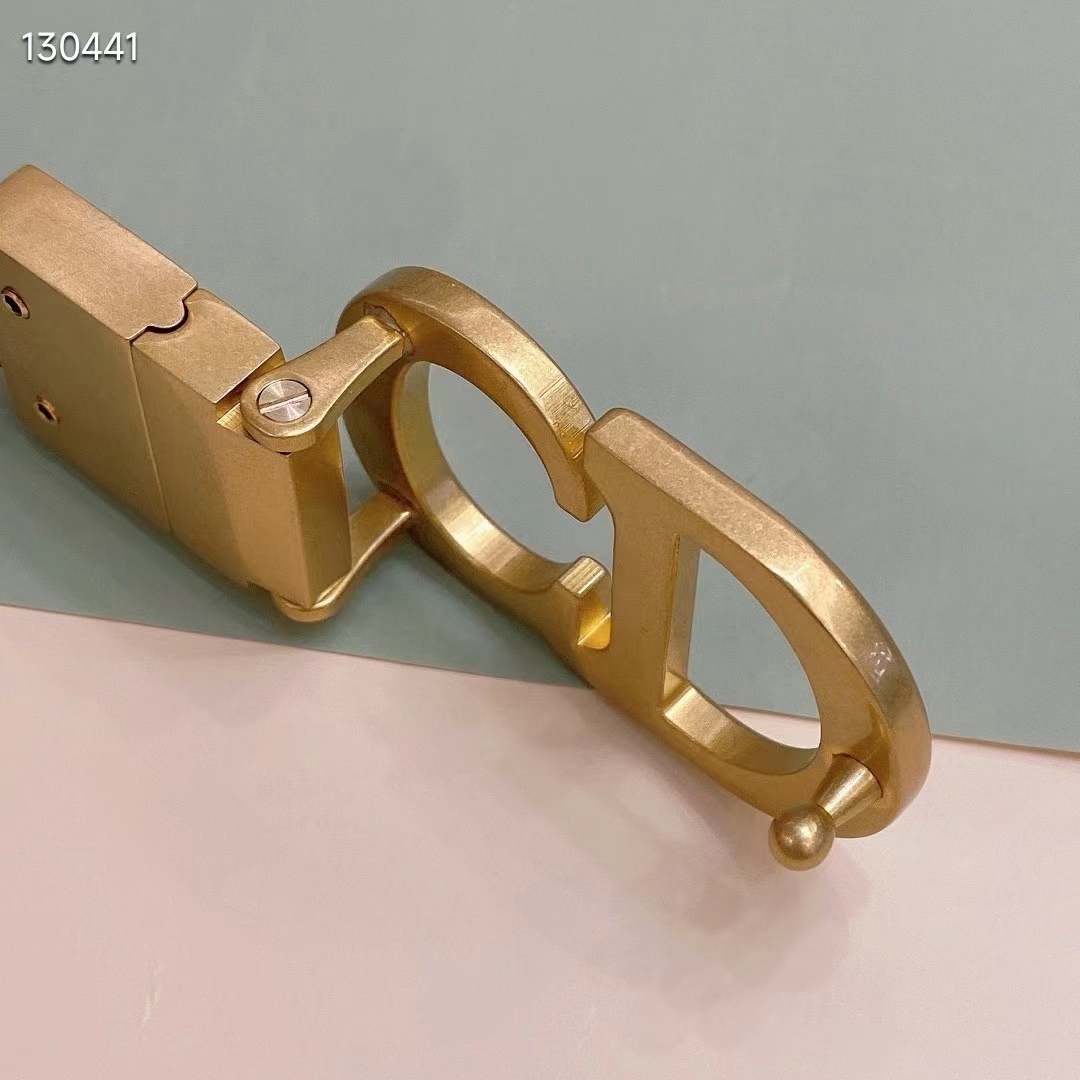 Dior Unisex CD Reversible Saddle Belt Golden Saddle Black Latte Smooth Calfskin