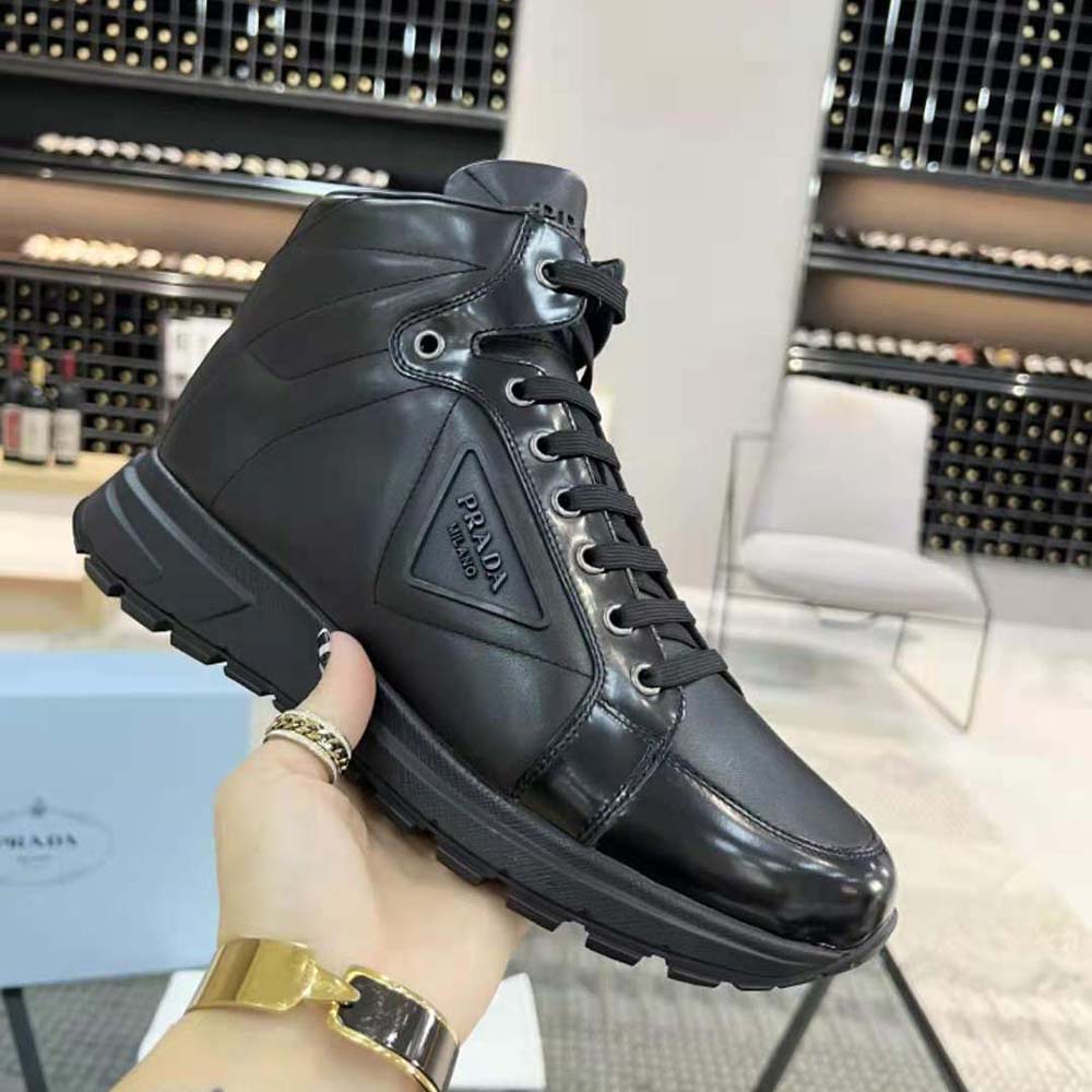 Prada Men PRAX 01 Re-Nylon and Brushed Leather Sneakers