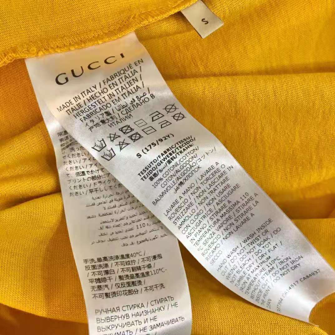 Gucci Women The North Face x Gucci Oversize T-Shirt Cotton Jersey Crewneck-Yellow