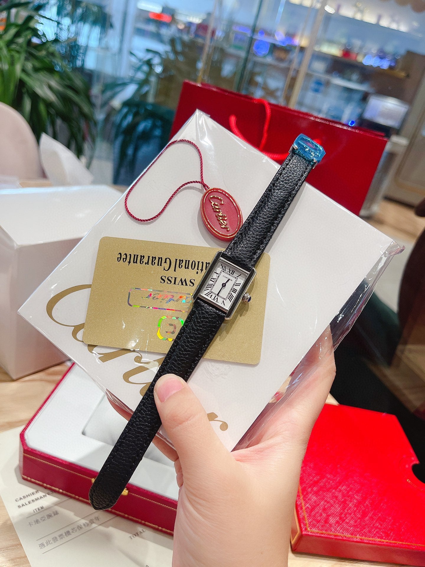 CARTIER Cartier Tank Watch Black Belt Series