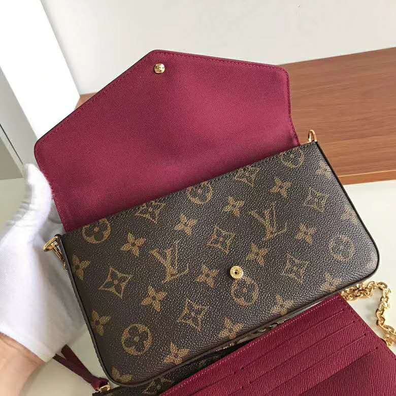 Louis Vuitton LV Women Félicie Pochette Bag in Monogram Canvas-Brown