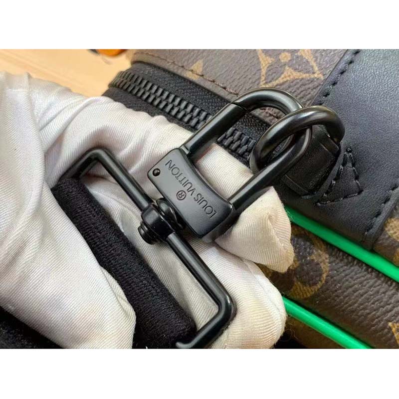 Louis Vuitton LV Unisex S Lock Messenger Brown Monogram Macassar Coated Canvas