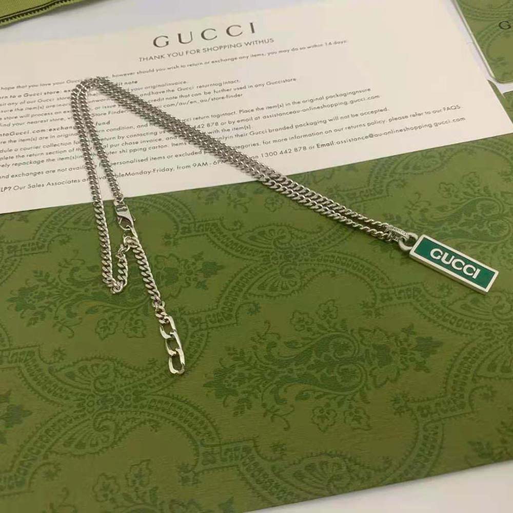 Gucci Women Necklace with Enamel Pendant