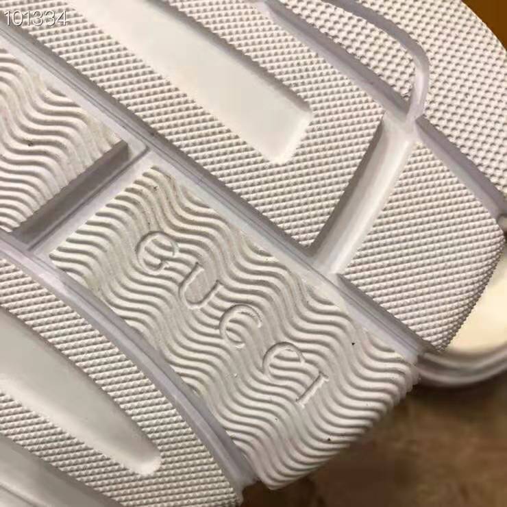 Gucci Women Leather and Mesh Sandal with Crystals 4.6 cm Heel-White