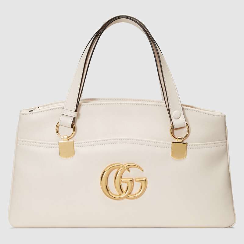 Gucci GG Women Arli Large Top Handle Bag With Gold-Toned Double G Metal Hardware
