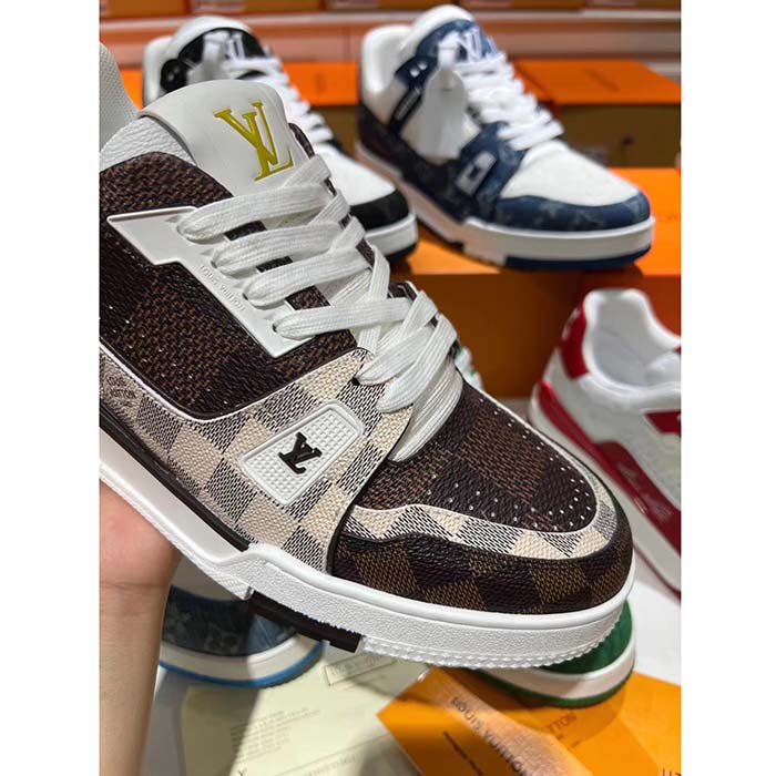 Louis Vuitton Unisex LV Trainer Sneaker Brown Ebene Damier Grained Calf Leather