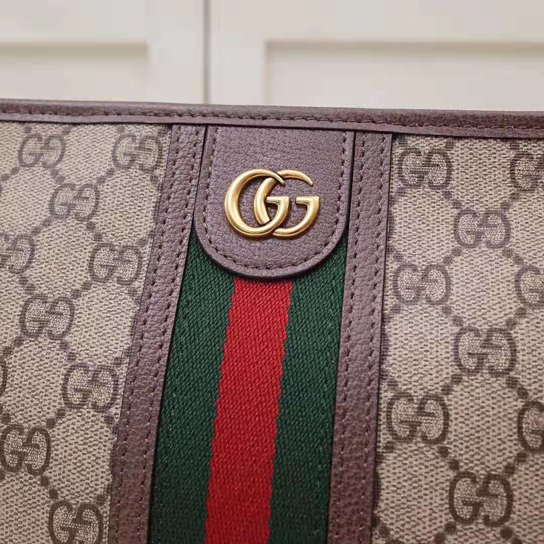Gucci GG Unisex Ophidia GG Toiletry Case in Beige/Ebony GG Supreme Canvas