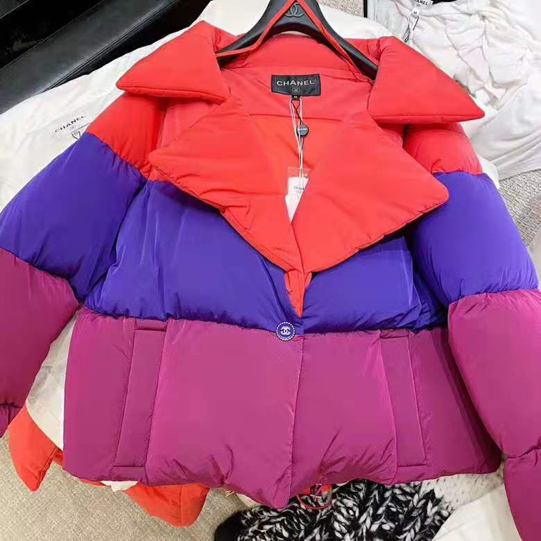 Chanel Women Mixed Fibers Red Purple & Fuchsia Jacket