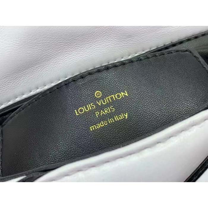 Louis Vuitton LV Women GO-14 MM White Black Lamb Leather Cowhide Leather