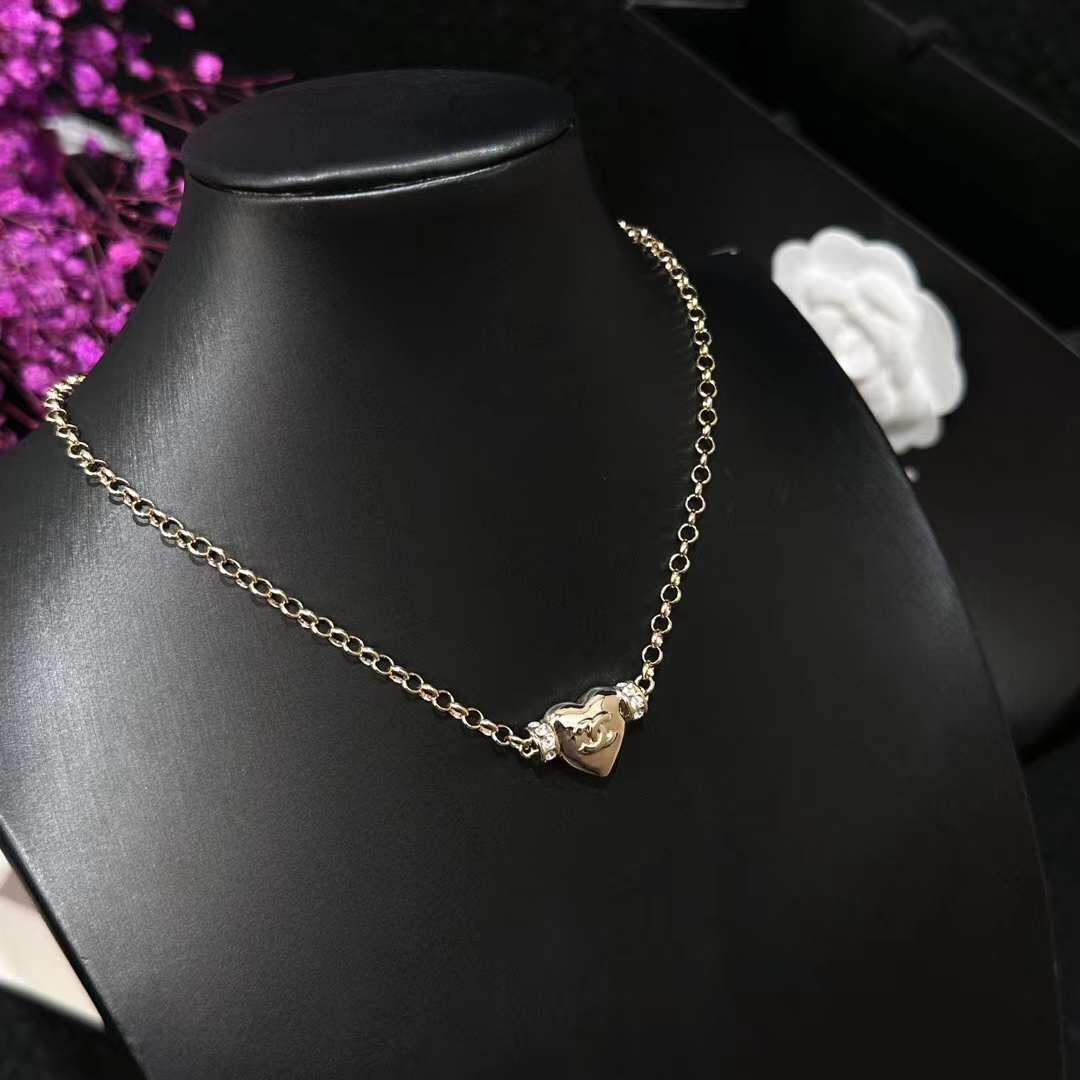 Chanel Women CC Pendant Choker Metal Strass Gold Crystal