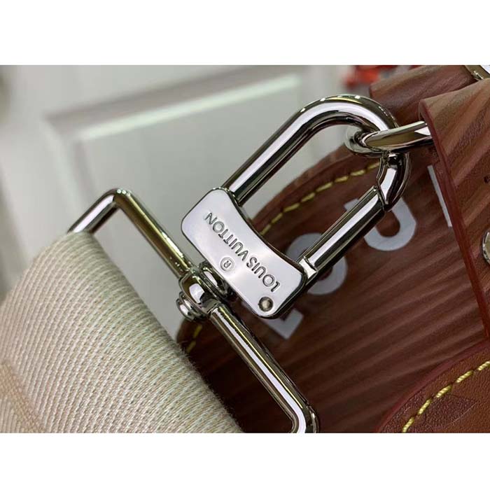 Louis Vuitton LV Unisex Soft Polochon MM Cognac Calf Leather Textile Lining