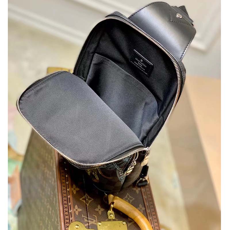 Louis Vuitton LV Unisex Avenue Sling Bag Damier Graphite Coated Canvas