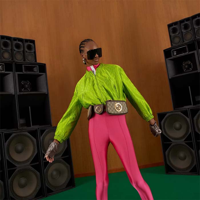 Gucci Unisex Blondie Mini Belt Bag Beige Ebony GG Supreme Canvas