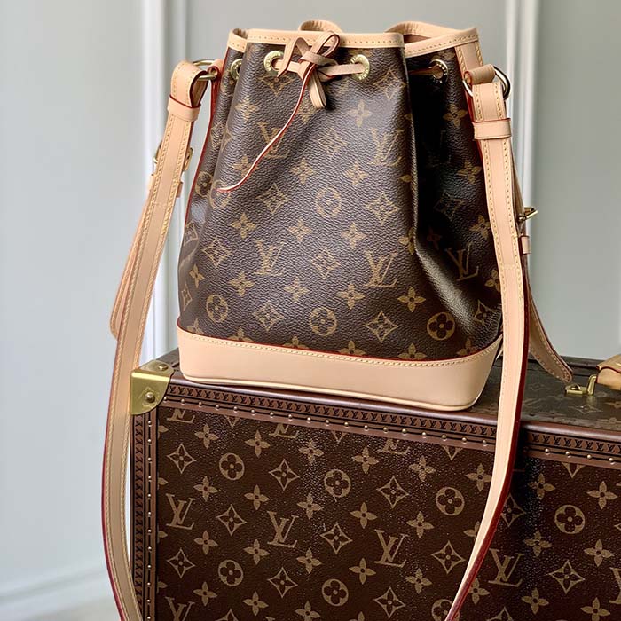 Louis Vuitton LV Women Noé BB Bucket Bag Monogram Coated Canvas Cowhide Leather