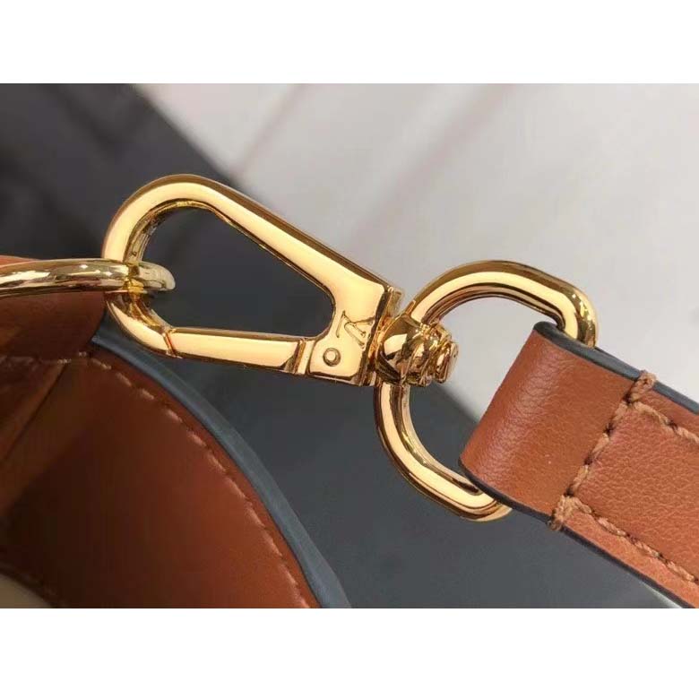 Louis Vuitton Women On My Side PM Tote Bag Brown Canvas Smooth Cowhide