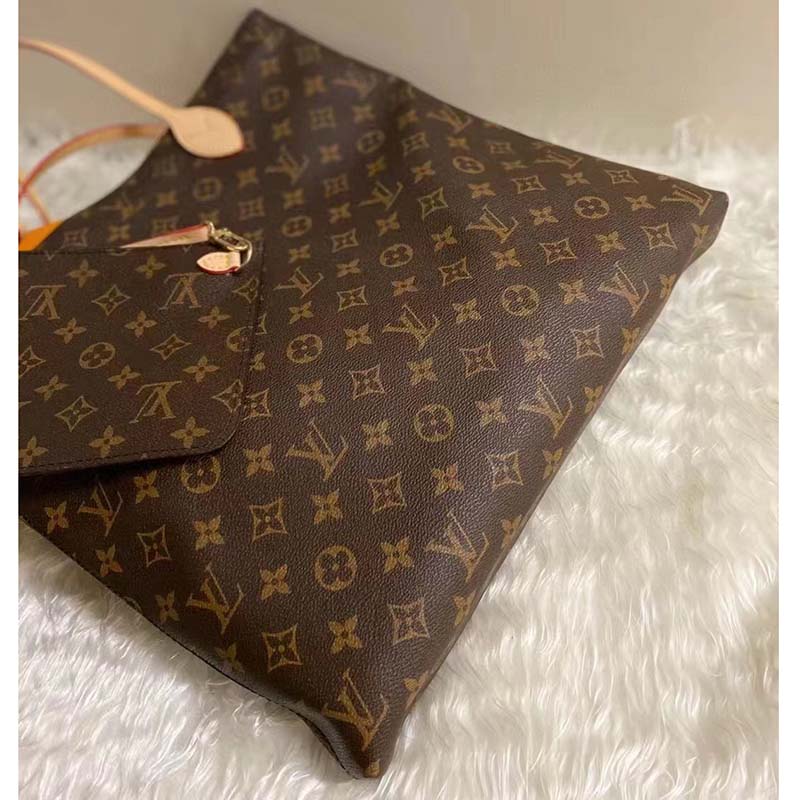 Louis Vuitton LV Unisex Carry It Brown Monogram Coated Canvas Cowhide Leather