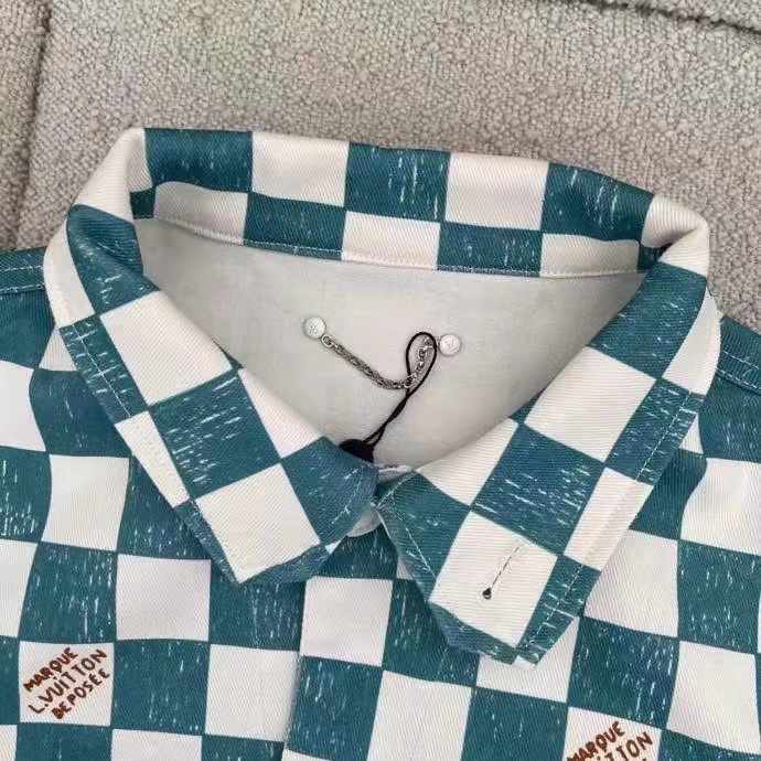 Louis Vuitton LV Women Damier Denim Trunker Jacket Ocean Cotton Regular Fit