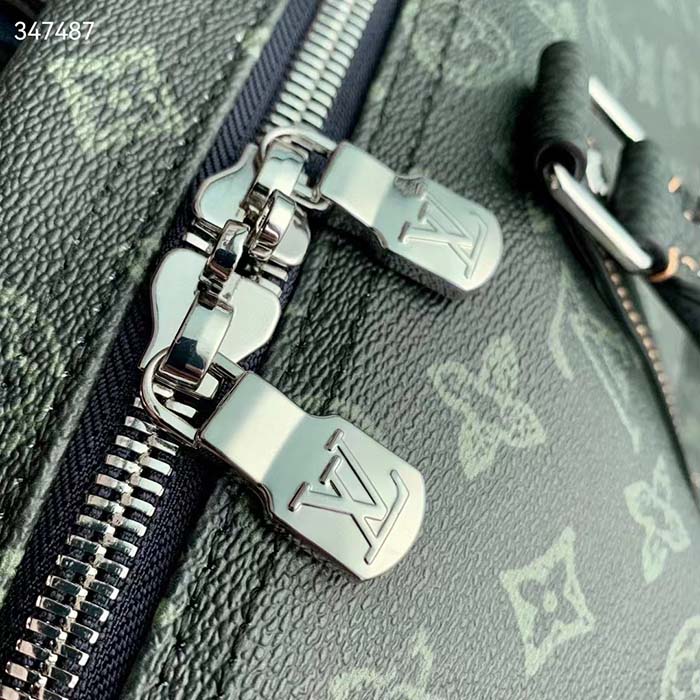 Louis Vuitton LV Unisex Keepall Bandoulière 50 Travel Bag Dark Green Monogram Coated Canvas