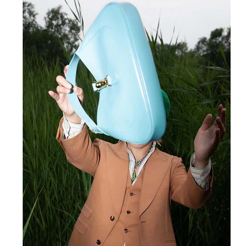 Gucci Women Jackie 1961 Small Shoulder Bag Light Blue Leather