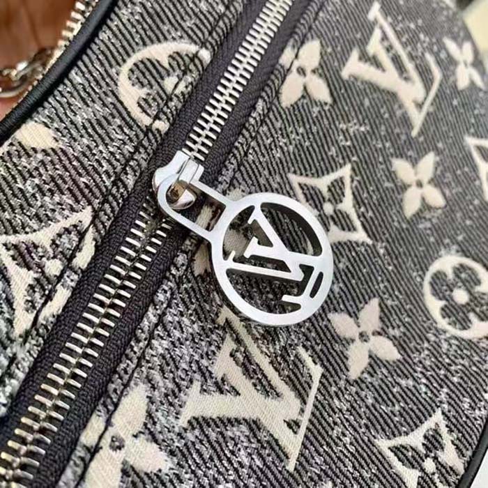 Louis Vuitton LV Women Loop PM Bag Gray Denim Textile Jacquard