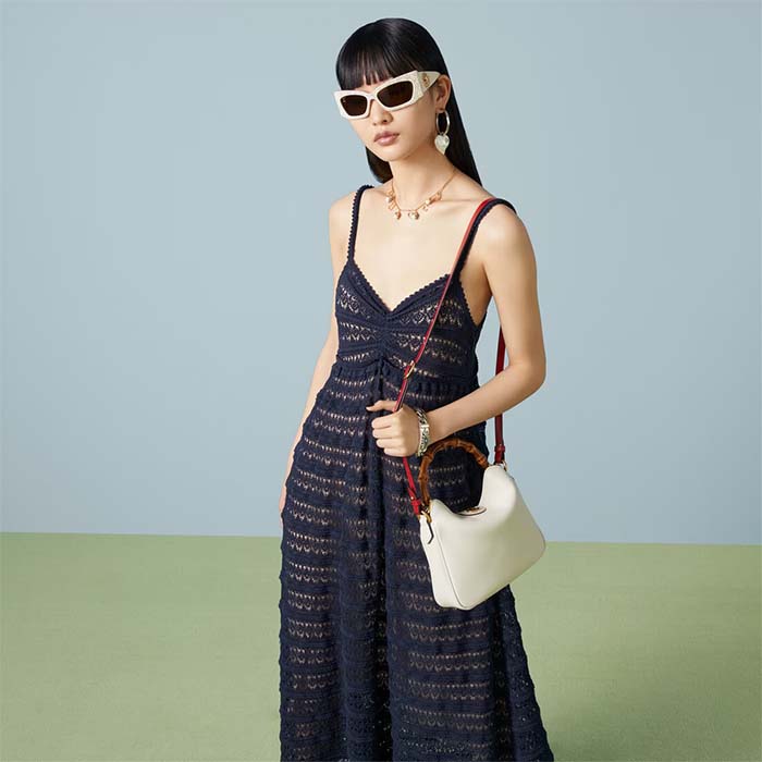 Gucci Unisex Diana Small Shoulder Bag White Leather Double G