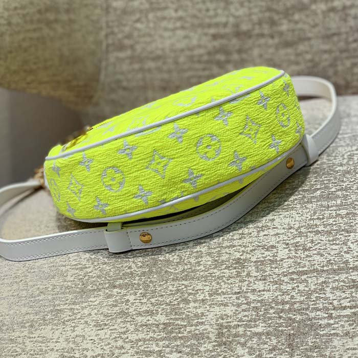 Louis Vuitton LV Unisex Loop Half-Moon Baguette Bag Yellow Monogram Jacquard Velvet