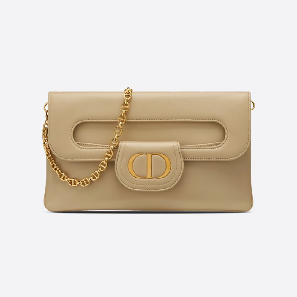 Dior Women Medium Diordouble Bag Smooth Calfskin-Beige