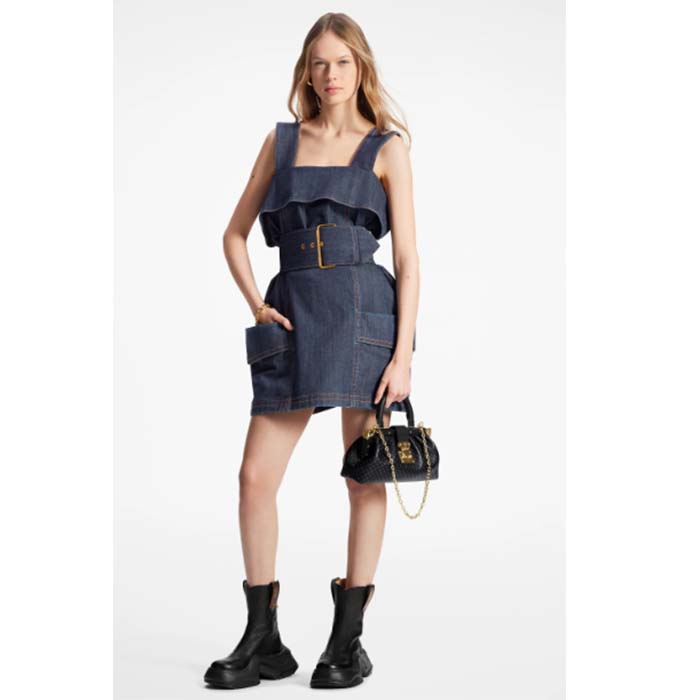 Louis Vuitton LV Women Monogram Clutch Black Calfskin Leather S-Lock