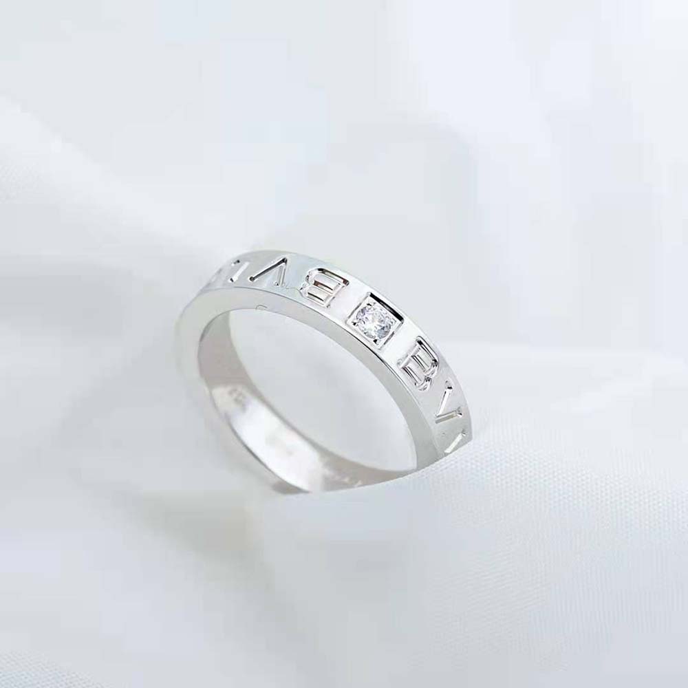 Bvlgari Women Bvlgari Bvlgari Ring 18 KT White Gold Ring with Diamond