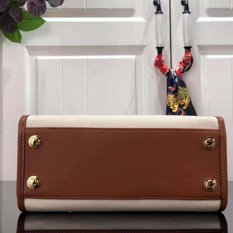 Louis Vuitton Women On My Side PM Tote Bag Brown Canvas Smooth Cowhide