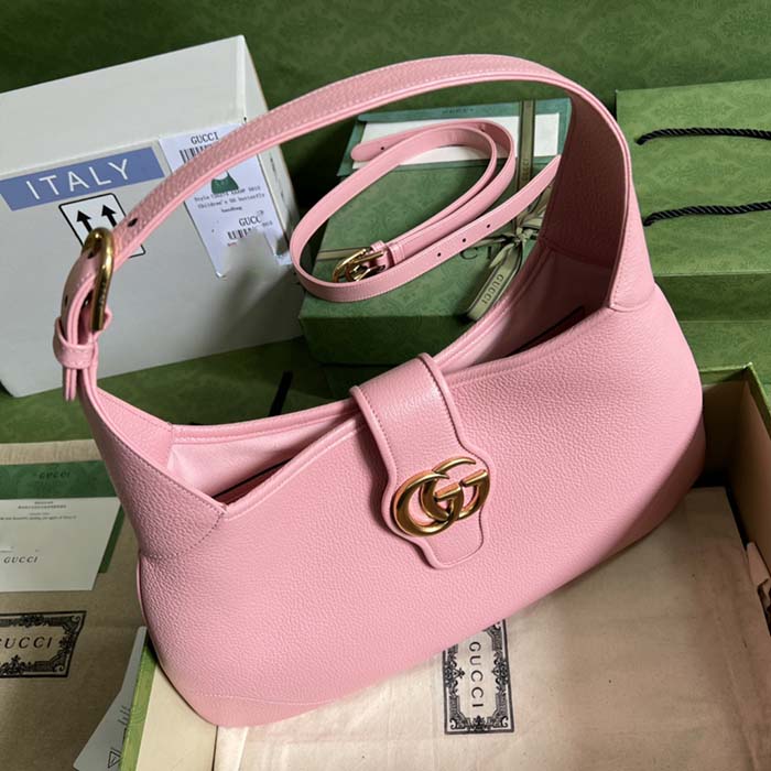 Gucci Women GG Aphrodite Medium Shoulder Bag Light Pink Soft Leather