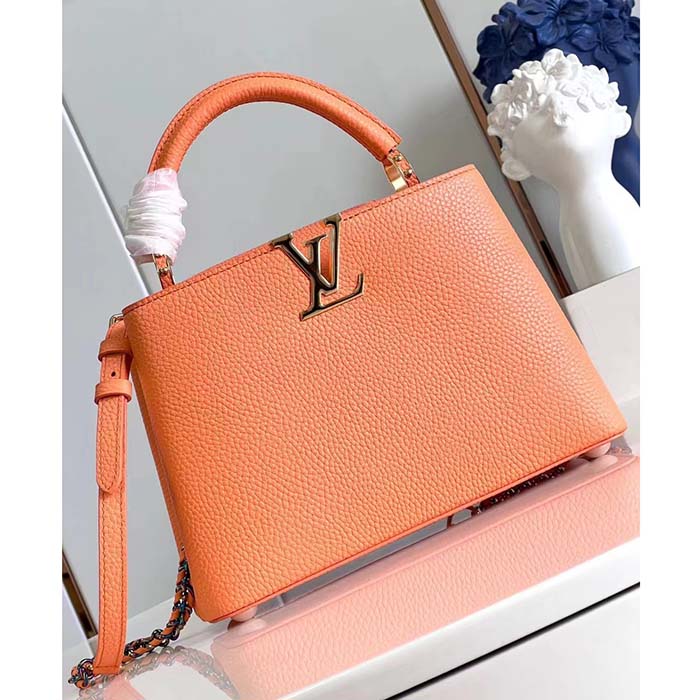 Louis Vuitton LV Women Capucines Mini Abricot Taurillon Leather Cowhide